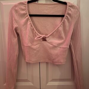 Aeropostale pink long sleeve top in medium